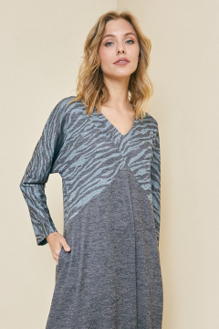 Демисезонное платье с подрезами, V-образная горловина Art Ribbon M3768P_1 - фото 2