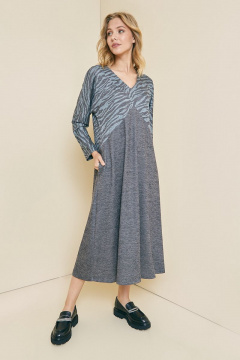 Демисезонное платье с подрезами, V-образная горловина Art Ribbon M3768P_1 - фото 1