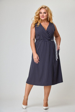 Платье Anelli 1055.1 синий_горох - фото 2
