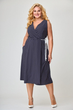 Платье Anelli 1055.1 синий_горох - фото 1