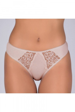 Трусы из хлопкового трикотажа с кружевной отделкой Verally 1064-2 серебристый пион - фото 1