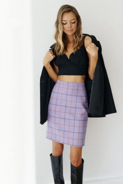 Фиолетовая юбка из плотной ткани с полуприлегающим силуэтом ANNETE A241 - фото 1