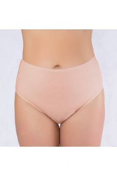 Трусы с высокой линией из хлопка и трикотажа, гладкие Verally 109-8 серебристый пион - фото 1