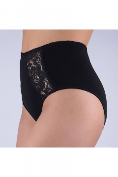 Трусы из хлопка с лайрой и кружевной отделкой Verally 110-5 черный - фото 3