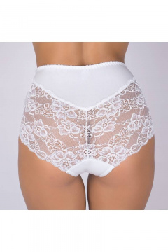 Трусы из кружевного и трикотажного полотна, белые Verally 112-8 белый - фото 2