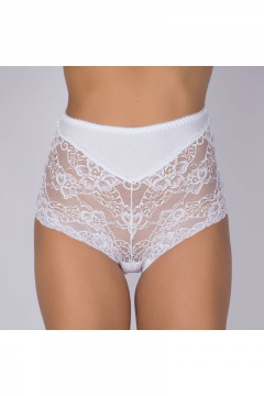 Трусы из кружевного и трикотажного полотна, белые Verally 112-8 белый - фото 1
