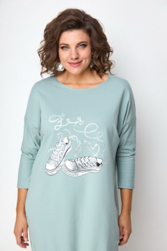 Стильное платье из вискозы с термо-печатью и укороченным рукавом Solomeya Lux 940-2 - фото 4