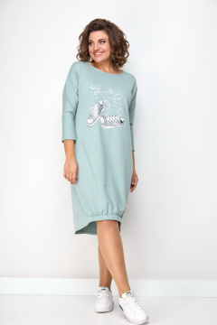Стильное платье из вискозы с термо-печатью и укороченным рукавом Solomeya Lux 940-2 - фото 2
