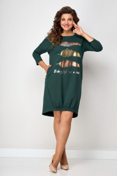 Платье свободного силуэта с рукавом ¾, термо-печать Solomeya Lux 940B - фото 1