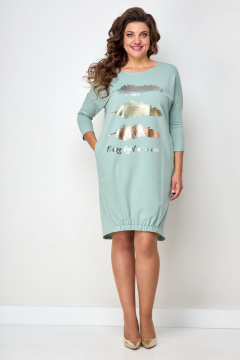 Платье свободного силуэта с рукавом ¾, термо-печать Solomeya Lux 940C - фото 5
