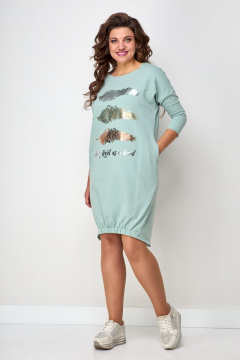 Платье свободного силуэта с рукавом ¾, термо-печать Solomeya Lux 940C - фото 4