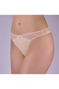Трусы-стринги из хлопка с кружевной отделкой Verally 116-5 жасмин - фото 3