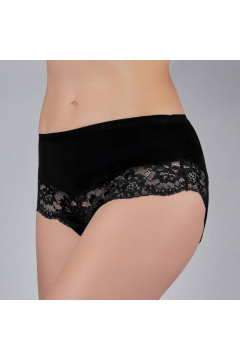 Трусы-слип высокой посадки из эластичного кружева Verally 1166-1 черный - фото 3
