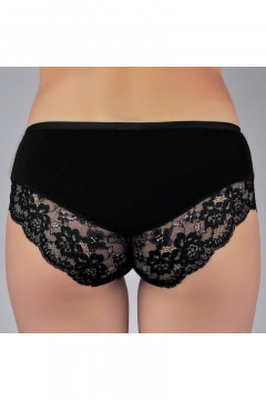 Трусы-слип высокой посадки из эластичного кружева Verally 1166-1 черный - фото 2
