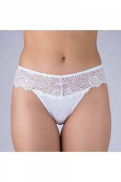Трусы из хлопкового трикотажа с кружевной отделкой Verally 157-4 белый - фото 1