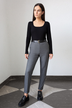 Брюки с высокой посадкой серые с класcическим силуэтом Панда 70560z серый - фото 1