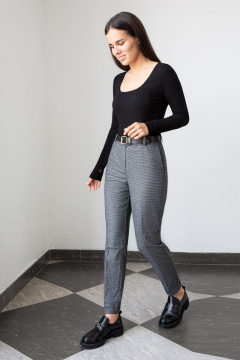 Брюки с высокой посадкой серые с класcическим силуэтом Панда 70560z серый - фото 3