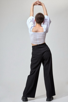 Брюки палаццо широкие с стрелками и высокой посадкой Angelina & Сo 756 - фото 2