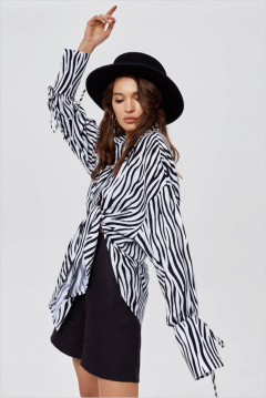 Летний льняной и хлопковый комплект блуза и шорты ENZA 901 бело_черный - фото 2