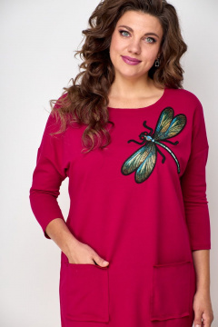 Платье в спортивном стиле из трикотажа с вышивкой Solomeya Lux 938B - фото 4