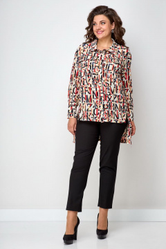 На каждый день женская рубашка мультиколор с накладными карманами Solomeya Lux 897A - фото 5