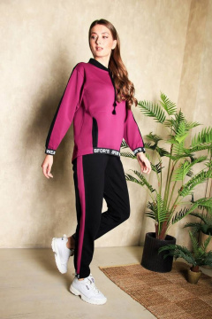 Круглогодичный джемпер из трикотажа для повседневных образов Verally 441-1 фуксия - фото 1