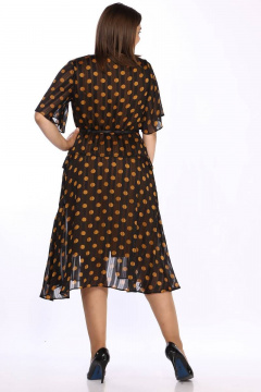 Платье и туника из текстиля с V-образным вырезом и разрезом Lady Style Classic 1875 черный_с_кирпичным - фото 5