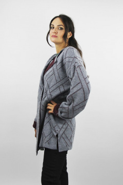 Демисезонный жакет из шерсти с разрезами по бокам Полесье С2758-18 9С0348-Д43 158,164 стальной - фото 2