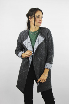 Демисезонный жакет из шерсти с разрезами по бокам Полесье С2758-18 9С0348-Д43 158,164 шифер - фото 1