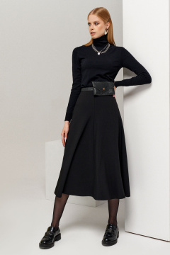 Трапеция из трикотажа длины миди, универсальная и комфортная Панда 117650w черный - фото 1