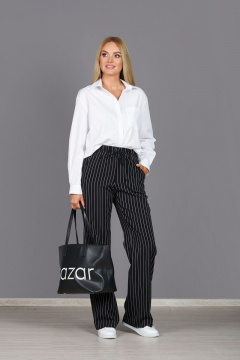 Демисезонный брючный костюм с широкими брюками и легким жакетом Azzara 886 - фото 1