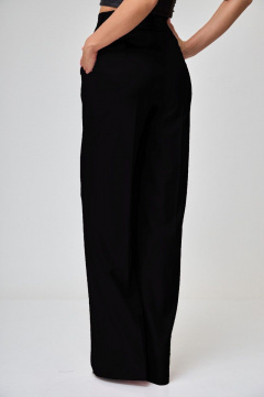 Черные брюки с завышенной талией и удобным поясом Anelli 1296 лакрица - фото 3