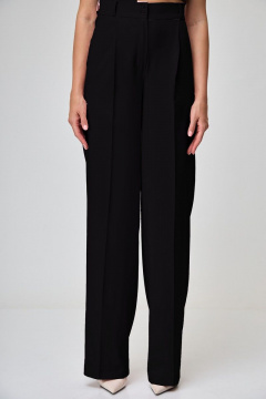 Черные брюки с завышенной талией и удобным поясом Anelli 1296 лакрица - фото 2