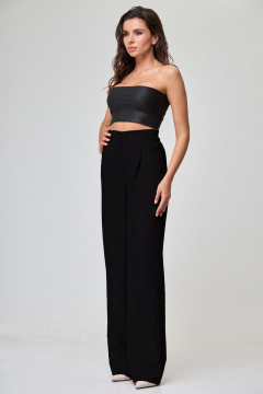 Черные брюки с завышенной талией и удобным поясом Anelli 1296 лакрица - фото 1