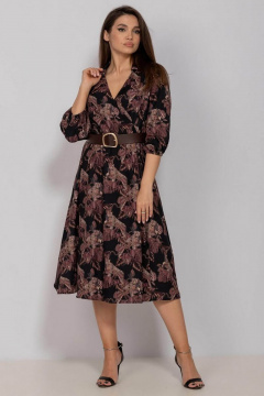 Платье с отрезной талией, на запах и ремнем на каждый день Mislana 836 - фото 2