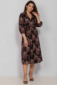 Платье с отрезной талией, на запах и ремнем на каждый день Mislana 836 - фото 1