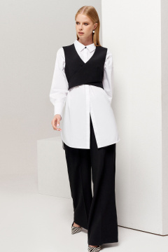 Жилет женский короткий деловой из текстиля Панда 107837w черный - фото 1