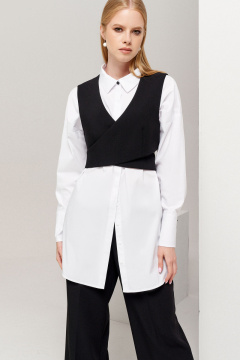 Жилет женский короткий деловой из текстиля Панда 107837w черный - фото 4