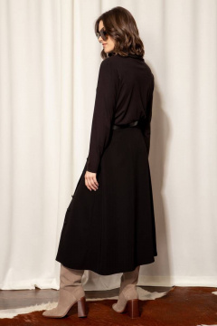 Бадлон из трикотажа с воротником-стойкой и разрезами Nova Line 20663 черный - фото 2