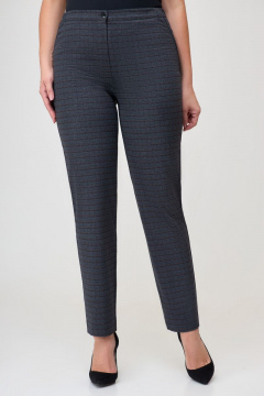 Синие брюки из текстиля с длиной 102 см для комфорта DaLi 4333 крупная_клетка - фото 1