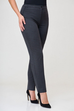 Синие брюки из текстиля с длиной 102 см для комфорта DaLi 4333 крупная_клетка - фото 3