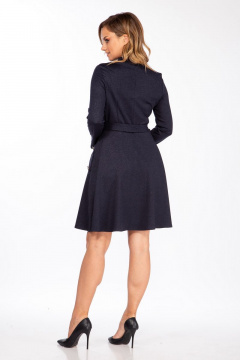 Платье А-силуэта с воротником-стойкой и пуговицами Lady Style Classic 1748 синий - фото 2