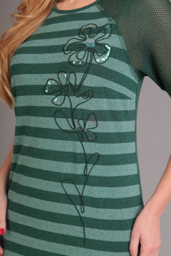 Платье из трикотажа на демисезон длиной 97 см Liona Style 516 бирюза - фото 3