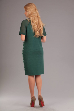 Платье из трикотажа на демисезон длиной 97 см Liona Style 516 бирюза - фото 2