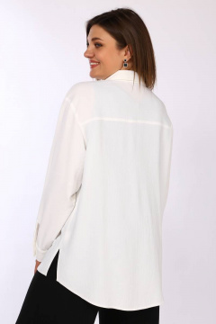 Классическая рубашка из стрейчевого льна с разрезами Lady Secret 127 белый - фото 2