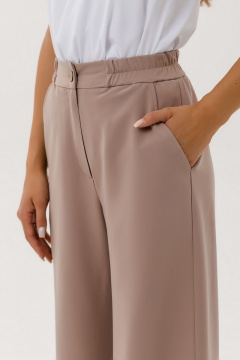 Брюки из льна с высокой посадкой и расширением к низу Atelero 1023 кофейный - фото 3