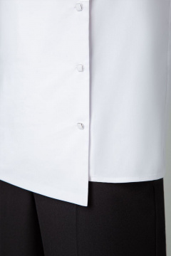 Белая асимметричная блузка-рубашка из хлопка на запах IVARI 420 белый - фото 5