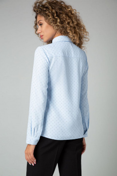 Рубашка прямого силуэта из хлопка с кокеткой IVARI 421 голубой_в_точку - фото 4