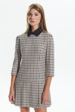 Платье деловое из текстиля с брошей и складками по бедрам DAVA 119В - фото 3