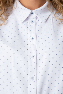 Рубашка прямая из хлопка с мелким рисунком IVARI 421 белый_в_точку - фото 4